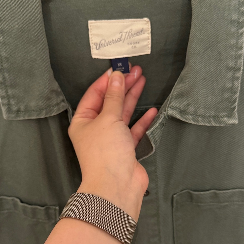 Women’s Green Chore Jacket with snap buttons s - Picture 2 of 7
